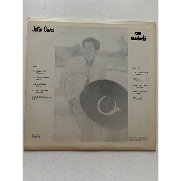 Julio Casas Y El mariachi Nuevo San Juan Con Mariachi LP TD-2039 Autographed VG+ - Picture 2 of 8